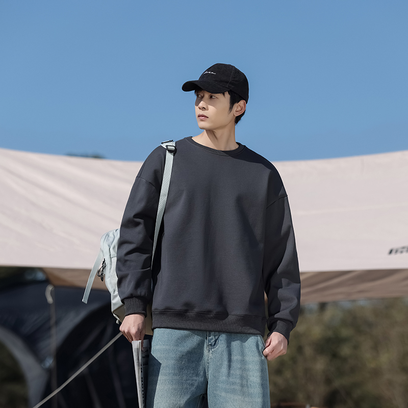 M-8XL纯棉圆领卫衣男女纯色公版宽松大码休闲运动外套情侣装上衣，男装卫衣，奇怪漫猴工厂店