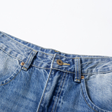 秋冬美式复古阔腿弯刀牛仔裤水洗垂感慵懒风拖地舒百搭宽松，女装休闲裤，奇怪漫猴工厂店