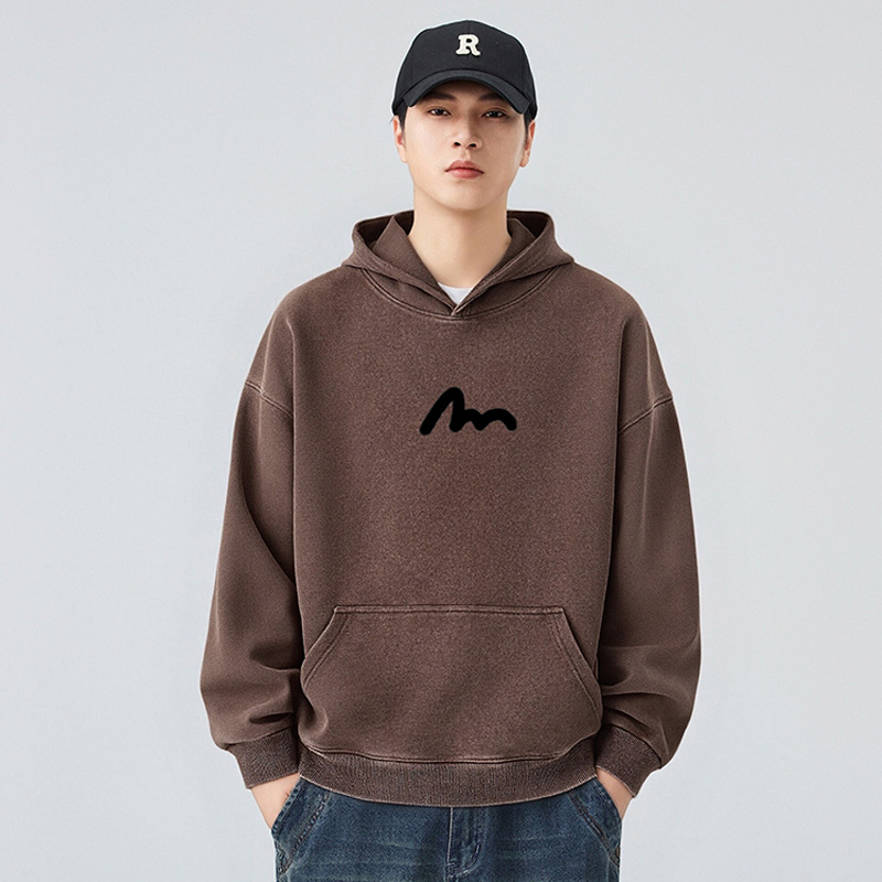 男士洗水卫衣连帽上衣外套，男装卫衣，奇怪漫猴工厂店