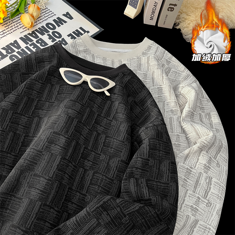 2025HW25631加绒摆拍大码圆领印花卫衣M-5XHW25978-特P35，男装卫衣，奇怪漫猴工厂店