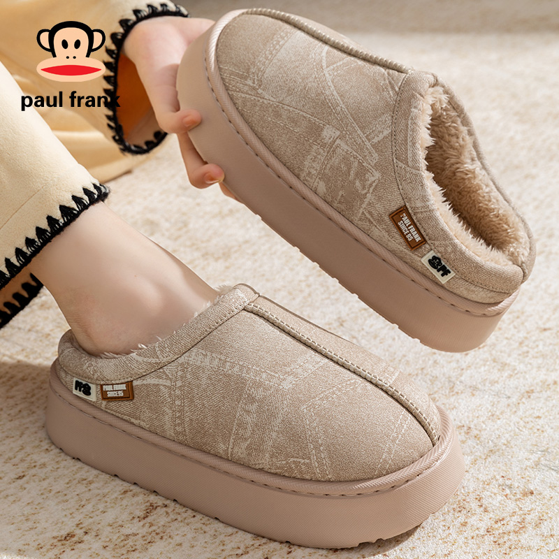 大嘴猴棉拖鞋女款秋冬外穿加厚毛绒微防水休闲厚底保暖毛毛棉鞋冬