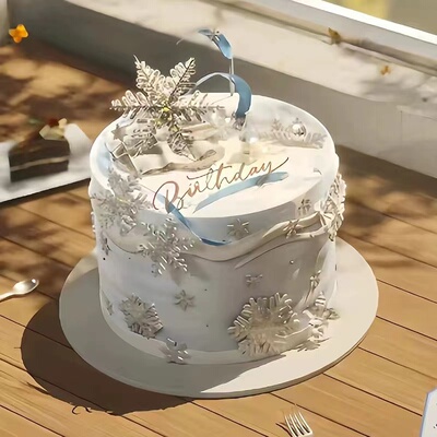恋与黎深深空生日雪花蛋糕装饰
