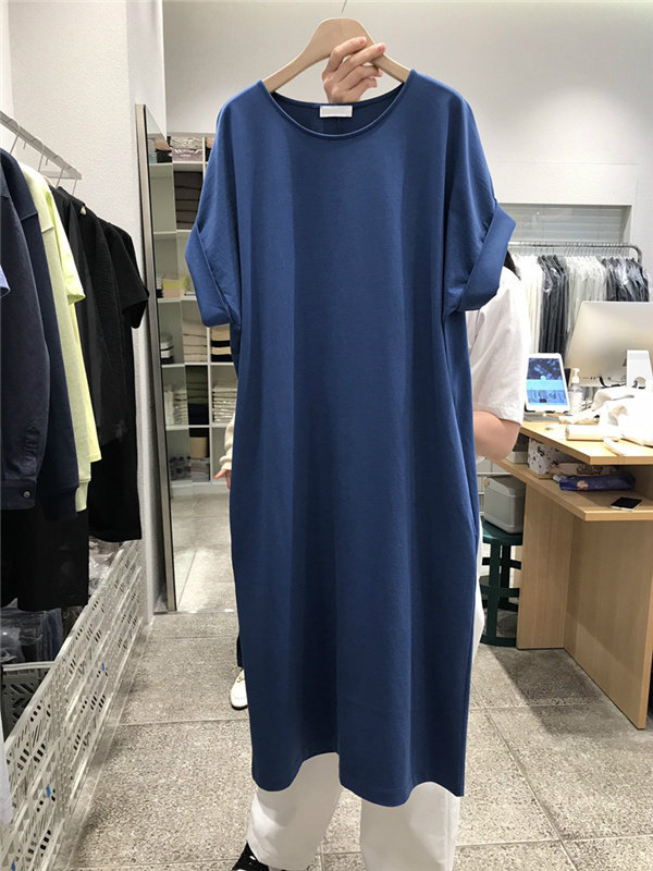 反季清仓捡漏外贸大牌 欧美宽松大版t恤裙女中长款过膝短袖连衣裙