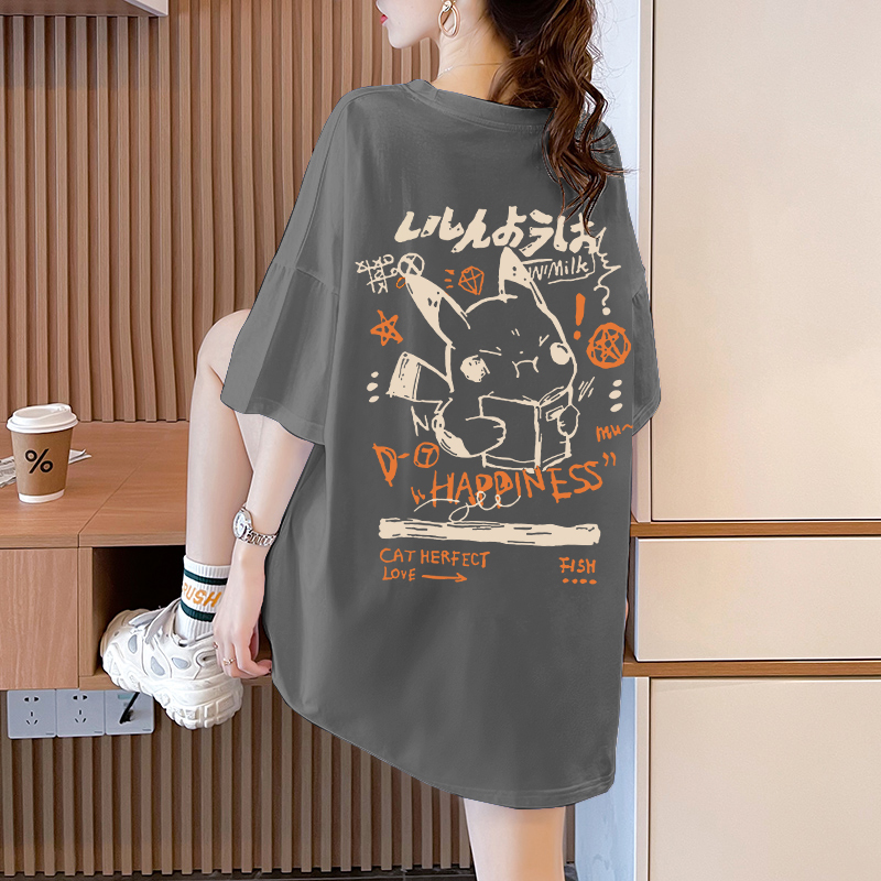 品牌折扣专柜撤柜女装 美式复古印花短袖T恤欧货大版百搭半袖上衣