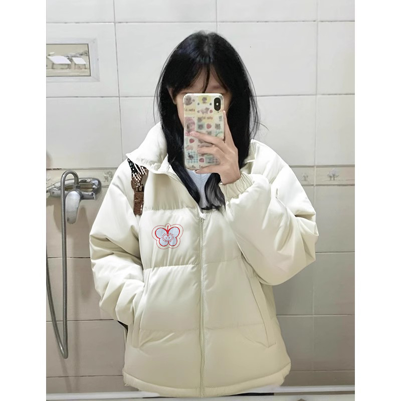 冬季棉服宽松印花棉衣面包服女