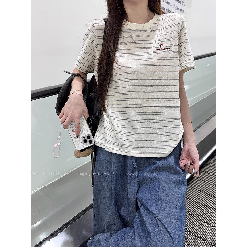 大码女装200斤雪花棉短袖t恤上衣