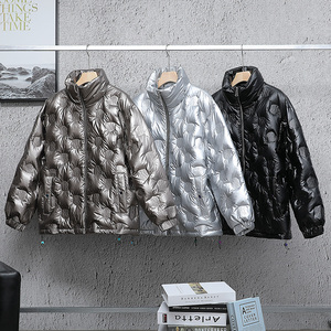 927 冬装新款90%白鸭绒平铺亮面羽绒服男宽松外套图片
