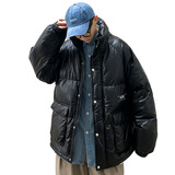 922P140控价188冬装新款港风亮色反光印花棉衣男宽松外套，男装棉衣，电商A436