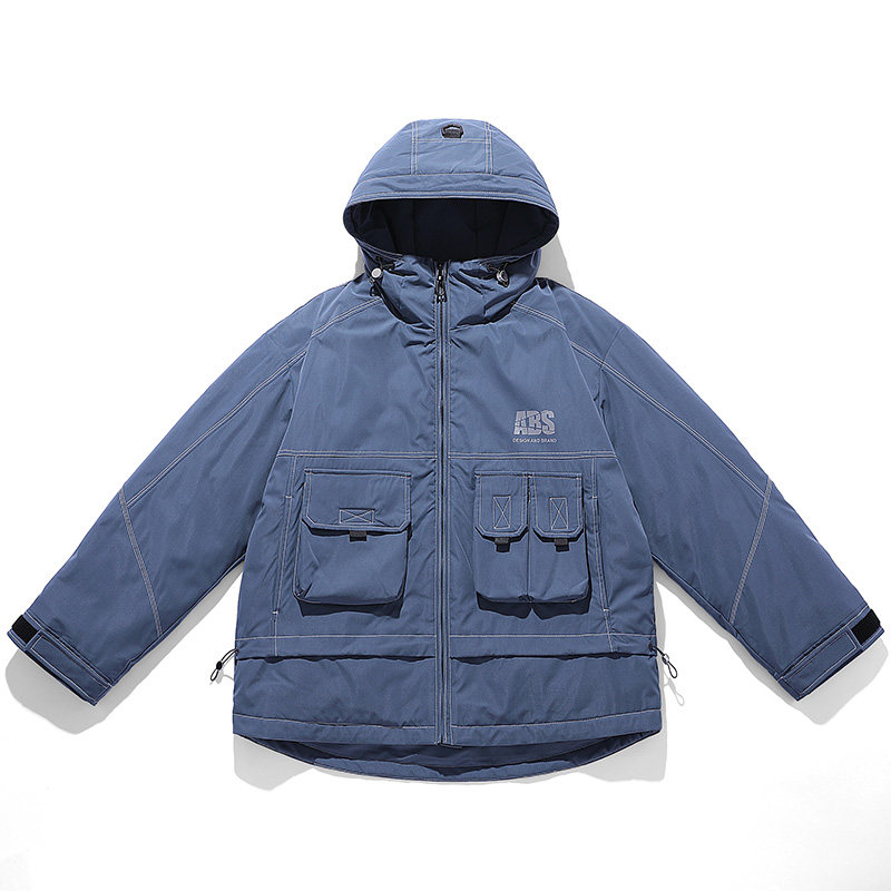916冬季新款羽绒服男韩版平铺工装外套加厚宽松连帽,男装羽绒服,电商A436