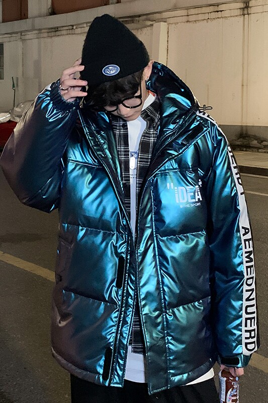 921港风冬季新款羽绒服男韩版外套加厚宽松短款连帽,男装羽绒服,电商A436