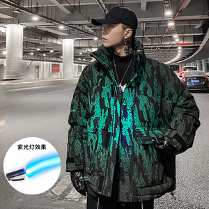 930 P249 控价328 冬装新款90%白鸭绒潮牌变色羽绒服男工装外套图片