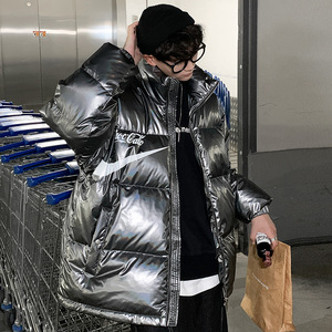 2020冬季新款港风宽松亮面羽绒服男保暖外套 A436-912图片