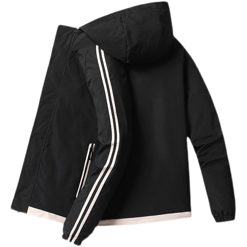 2024春季新款连帽旅拍夹克男宽松休闲条纹百搭外套A436-806-P75,男装夹克,电商A436