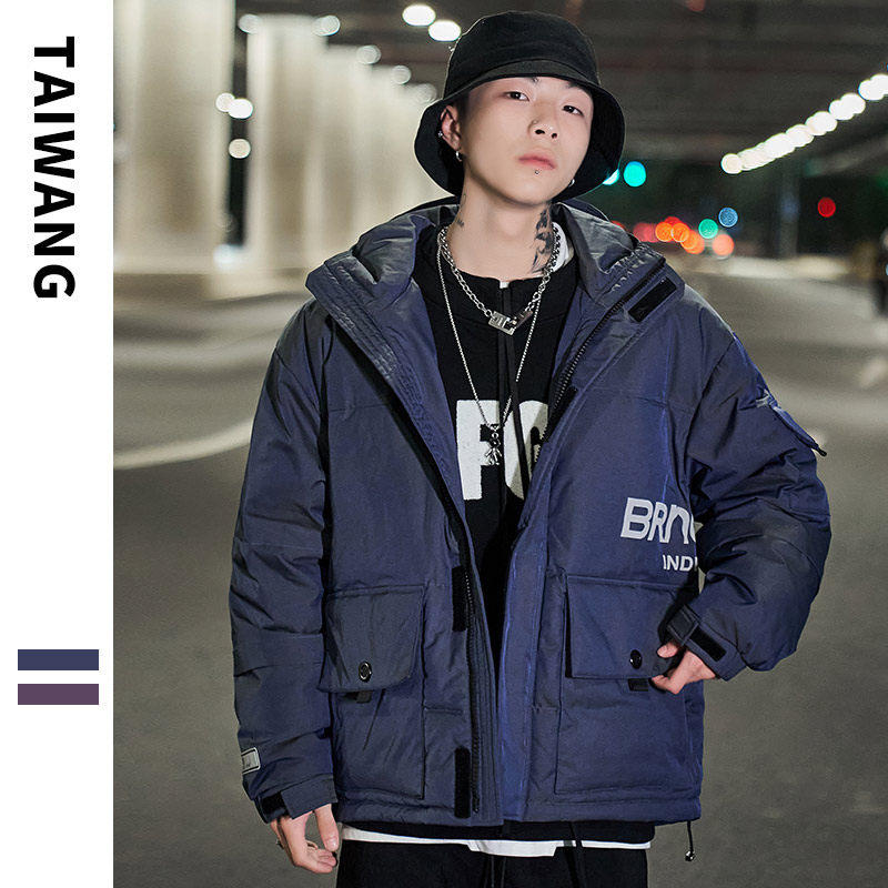 913冬季新款90%白鸭绒潮牌连帽大口袋羽绒服外套,男装羽绒服,电商A436