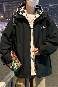 克莱因蓝假两件外套男2024新款潮牌宽松休闲秋夹克 A436-2123-P75图片