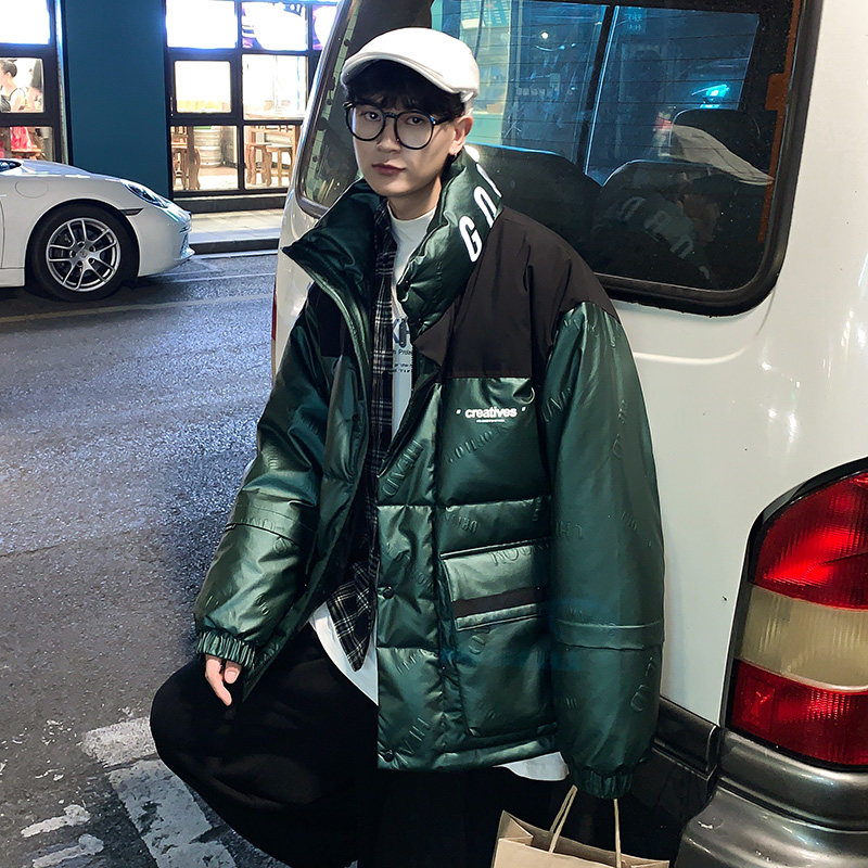 911 P200控价268 新款男冬季加绒保暖外套潮流短款亮面加厚白鸭绒图片