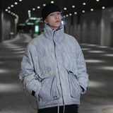 930P249控价328冬装新款90%白鸭绒潮牌变色羽绒服男工装外套，男装羽绒服，电商A436
