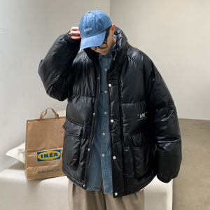 922 P140 控价188 冬装新款港风亮色反光印花棉衣男宽松外套图片