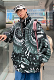 A436-W953-P90控128港风扎染宽松立领外套薄棉内胆青年休闲夹克，男装夹克，电商A436