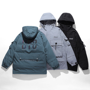 918 冬季新款90%白鸭绒保暖羽绒服男平铺炫彩外套图片