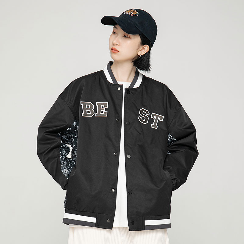A436-7819-P1052023春季新款无影墙立领外套腰花上衣棒球服夹克,男装夹克,电商A436