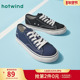 潮流舒适厚底休闲帆布鞋 热风男鞋 子男 时尚 圆头系带经典 春季 新款