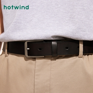 休闲原皮针扣皮带光面单圈棕色青年裤 男士 腰带 新款 热风春季