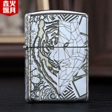 Zhibao Подлинная Zippo более легкая броня версии королевского возвращения Zodiac Tiger Head American Gift Zppo