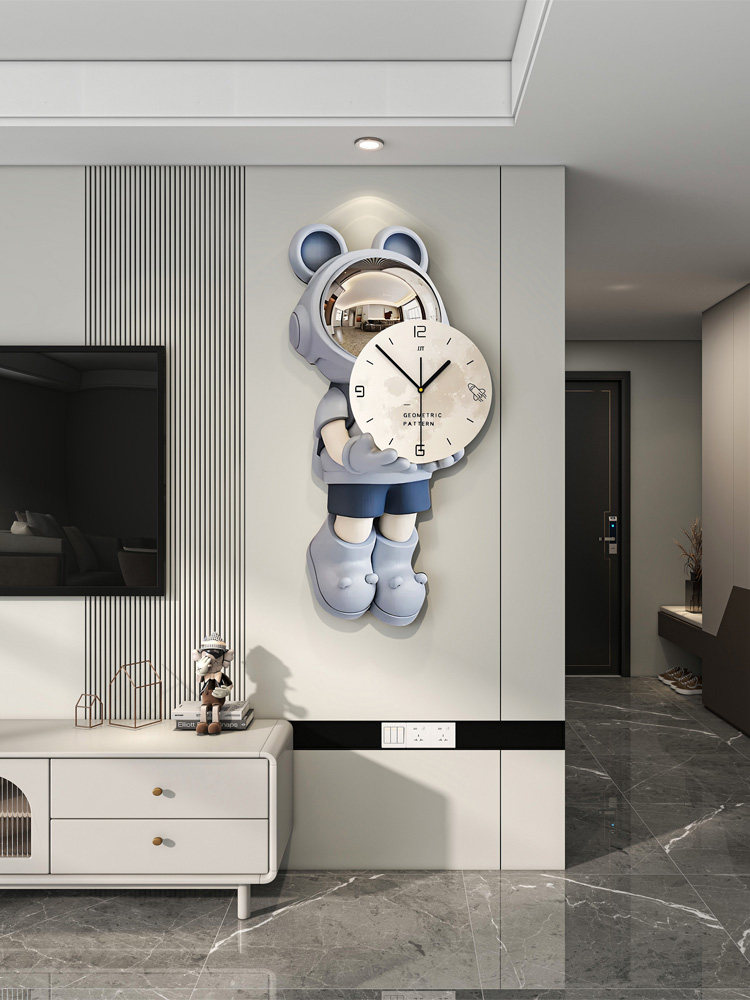 宇航员钟表挂钟客厅家用餐厅装饰画简约现代创意钟儿童房教室时钟,家居饰品,挂钟,淘宝优惠券,粉丝福利购,淘宝优惠卷