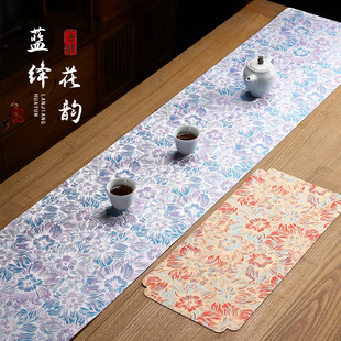 双面防水茶席轻奢桌旗茶席高端茶桌垫布茶几餐桌长桌布禅意 中式