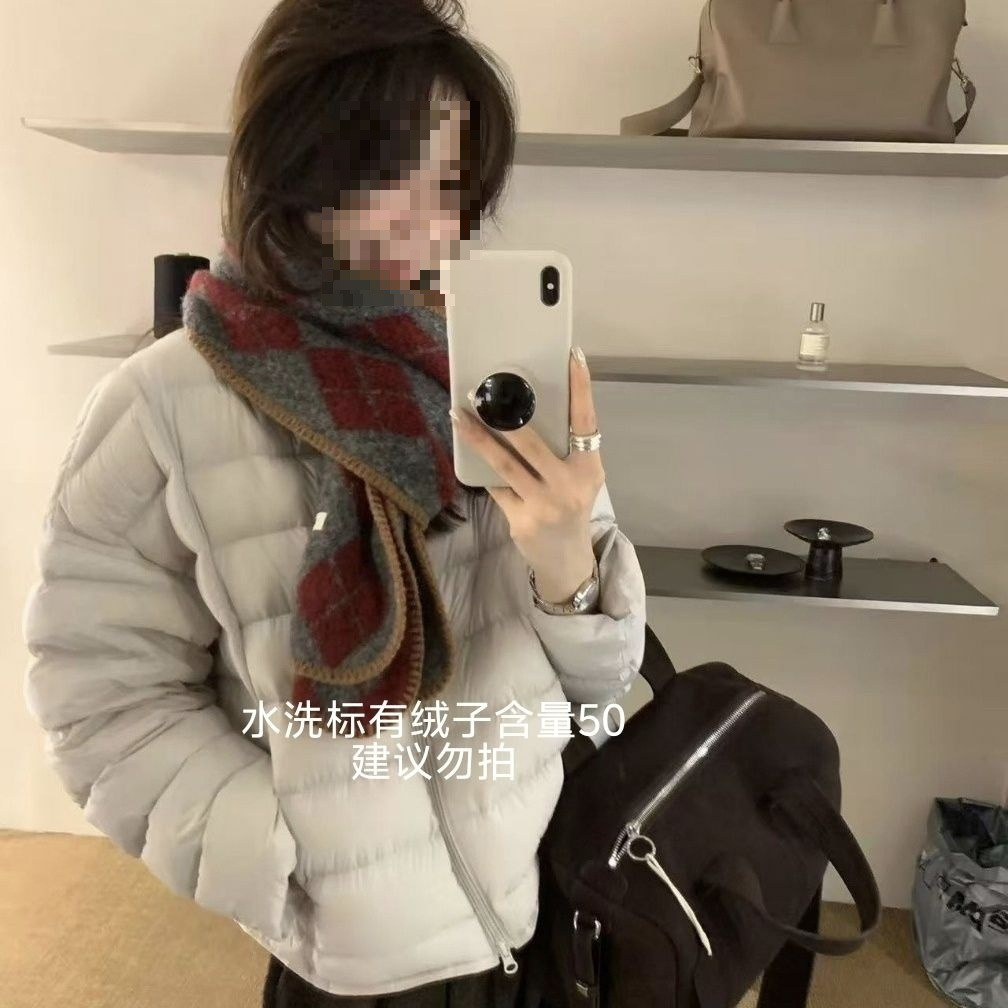 白鸭绒羽绒服女2025新秋冬韩版小个子排骨圆领款ins气质时尚