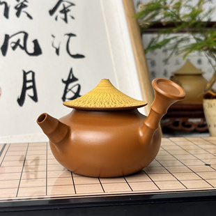 潮州手拉壶佘春波斗笠渔翁侧把壶110cc跳刀茶壶手工工夫茶茶具