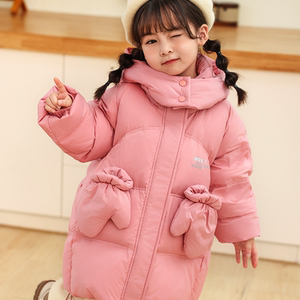儿童羽绒服女童中长款加厚洋气中大童羽绒服2023新款冬装保暖外套