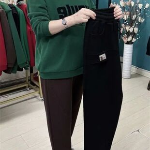 休闲裤女秋冬新款宽松显瘦300斤中年胖MM200斤哈伦裤加肥加大女裤
