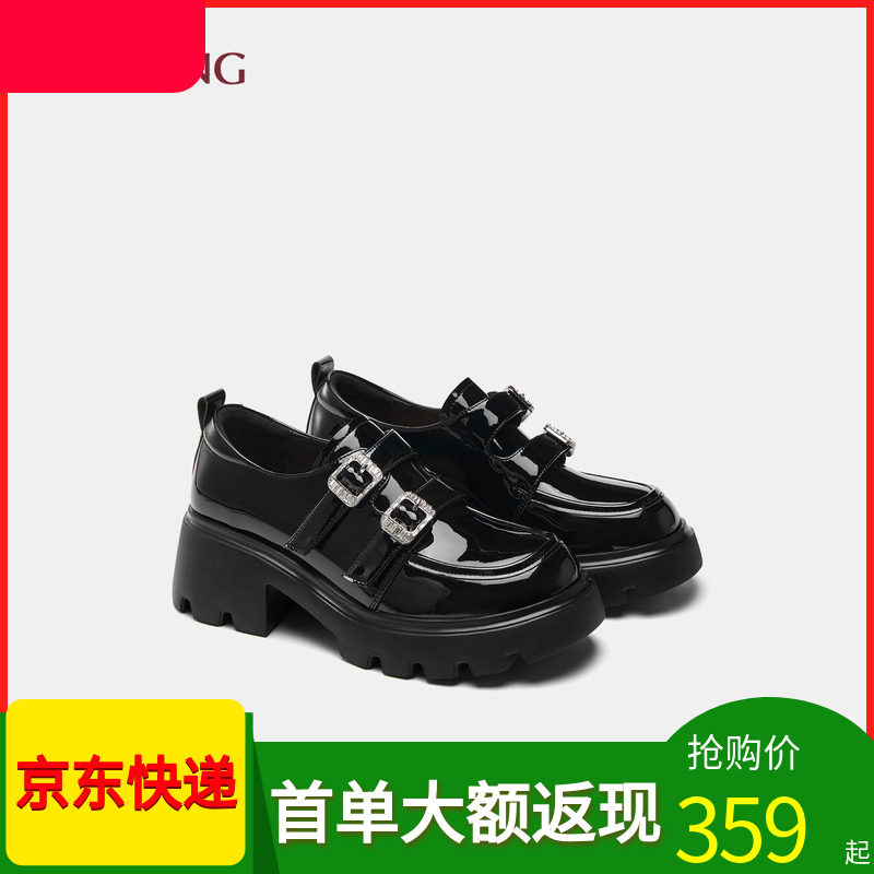 奥康商场同款女鞋乐福单鞋厚底鞋