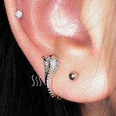 如蝶在野 冷性风眼镜蛇耳环女小众气质耳扣辣妹百搭耳饰新款 潮