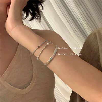 如蝶在野 清新夏季复古小众设计感手链合集叠戴手链搭配女