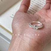 宇宙恒星 可转动锆石星球环绕闪钻戒指原创小众设计高级感指环