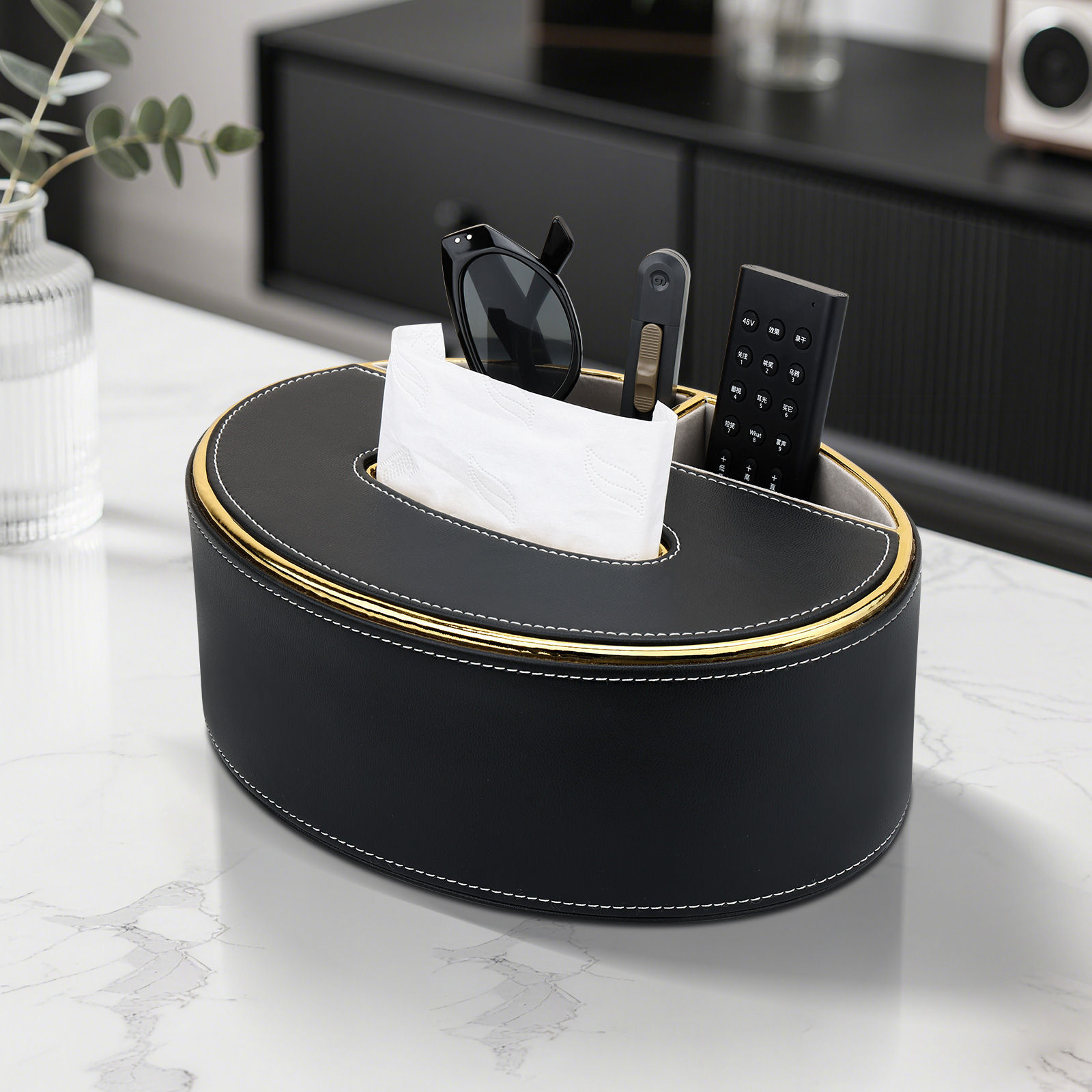 2025新款圆形纸巾盒客厅茶几收纳