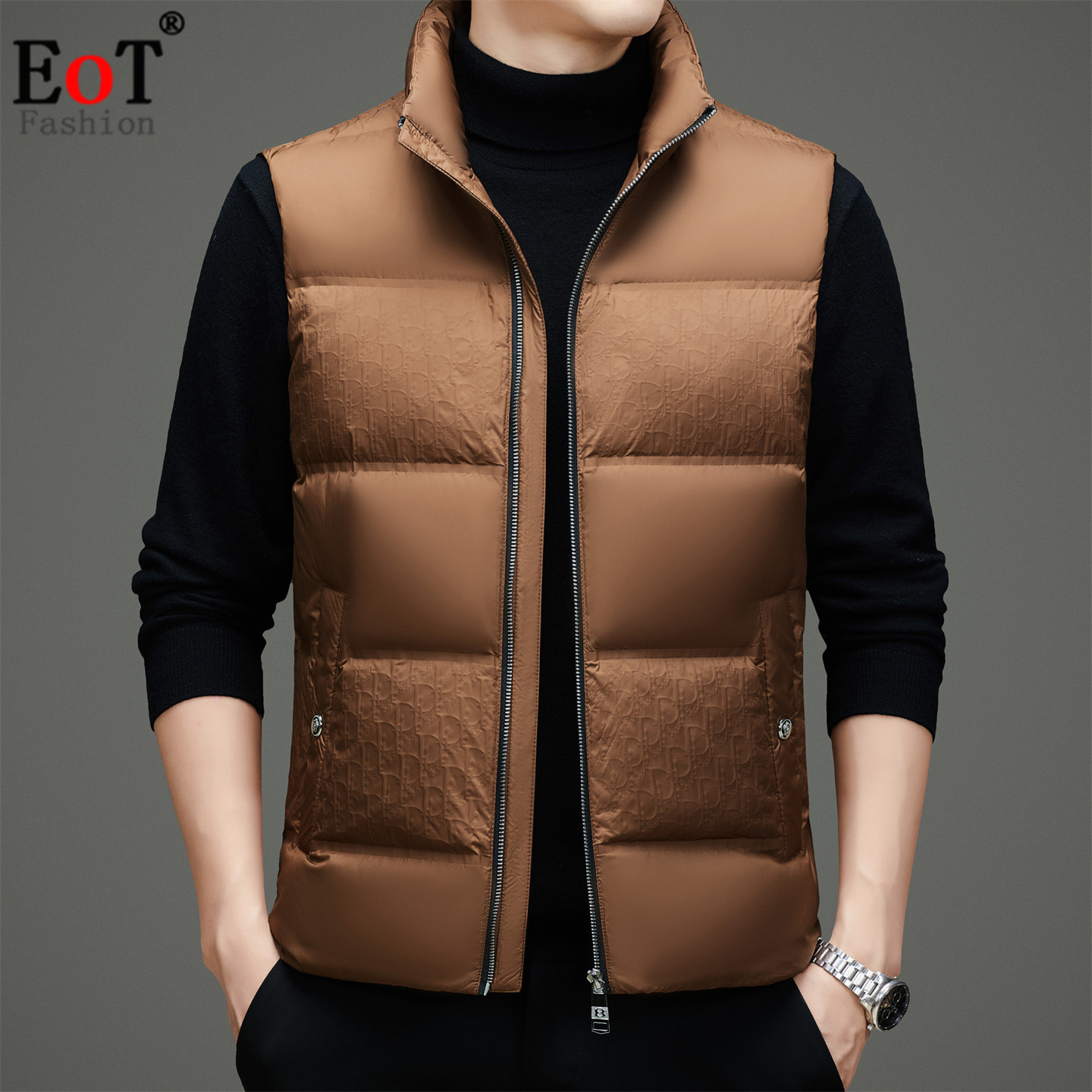 立领羽绒马甲男秋冬保暖背心鸭绒