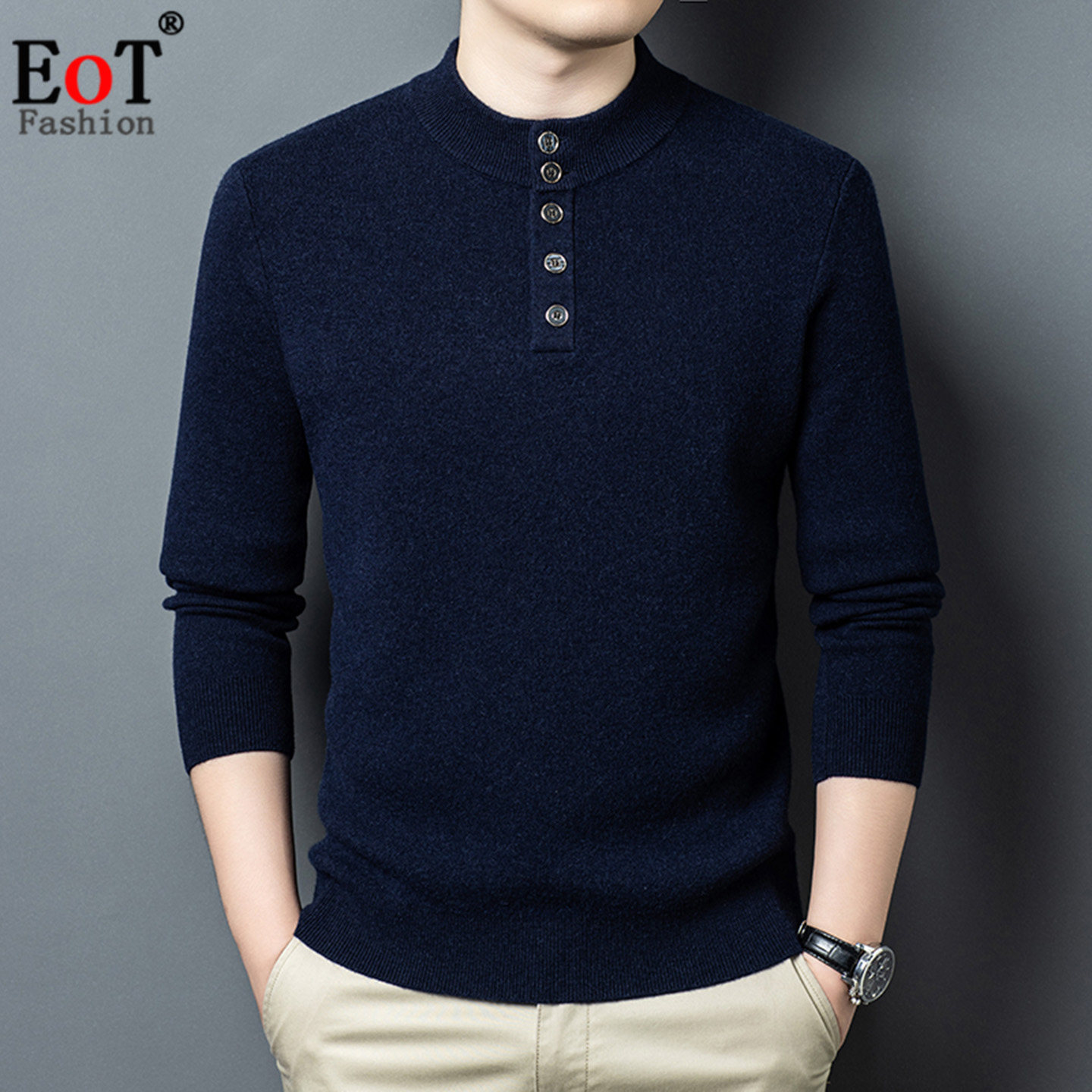 秋冬加厚保暖100%纯羊毛衫半高领纯色爸爸装宽松休闲针织衫毛衣男,男装,针织衫/毛衣,淘宝优惠券,粉丝福利购,淘宝优惠卷