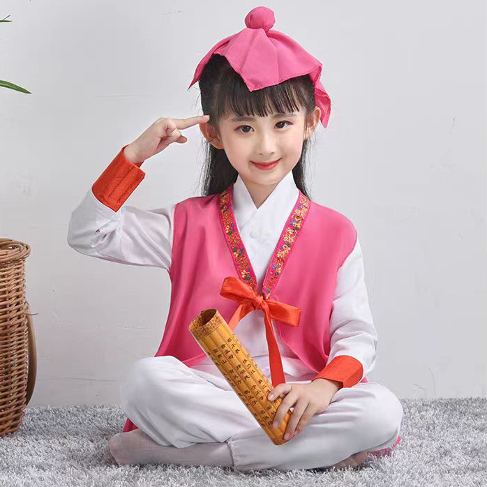 儿童书童国学服装游子吟演出服古装汉服幼儿园三字经弟子规表演服