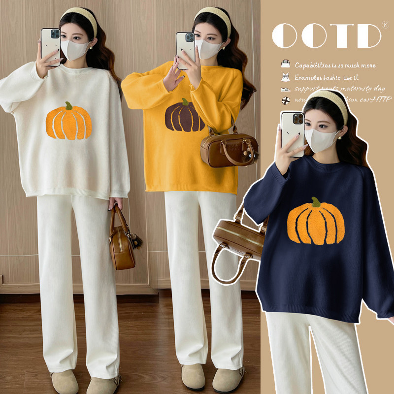 孕妇装春冬款装2025新款外穿南瓜提花毛衣长袖宽松休闲百搭上衣,孕妇装/孕产妇用品/营养,毛衣,淘宝优惠券,粉丝福利购,淘宝优惠卷