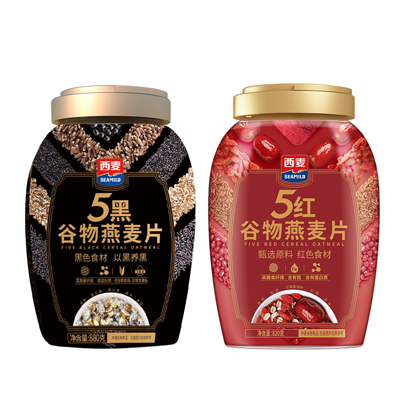 西麦五黑五红燕麦片高蛋白质