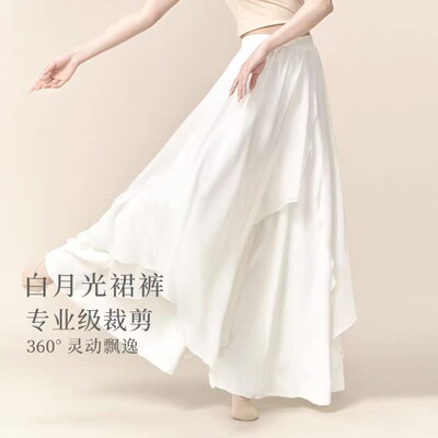 古典舞蹈服仙气飘逸女成人宽松裙裤中国舞练功表演服阔腿纱裤长款
