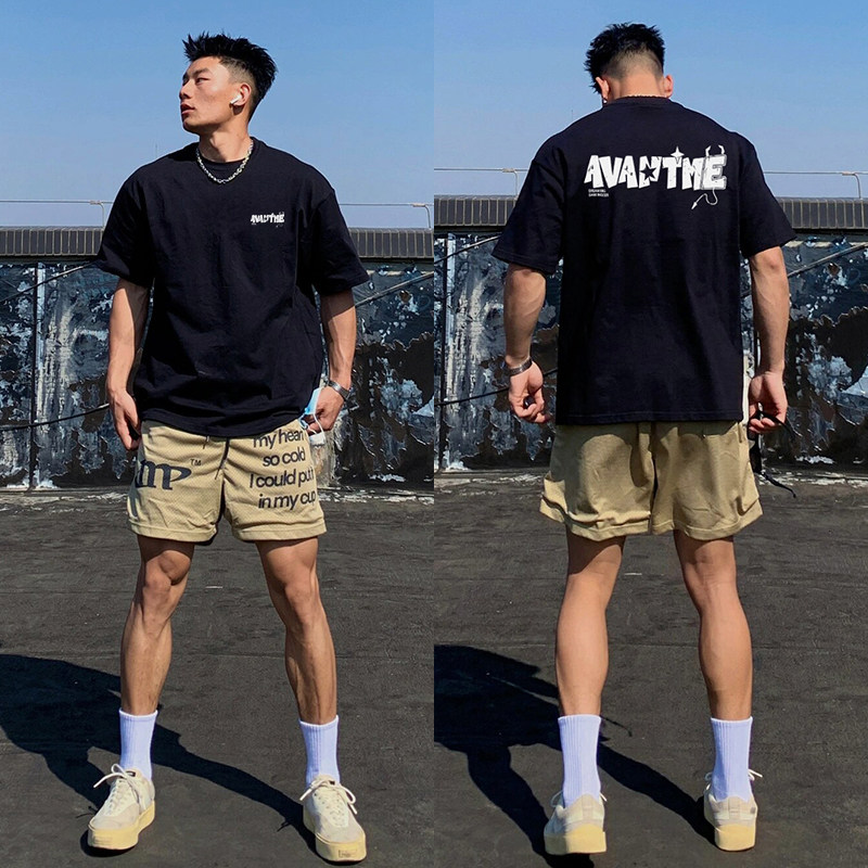 美式字母重磅纯棉男夏季短袖t恤