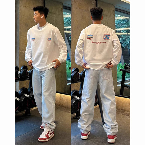 美式街头潮牌hiphop痞帅长袖t恤