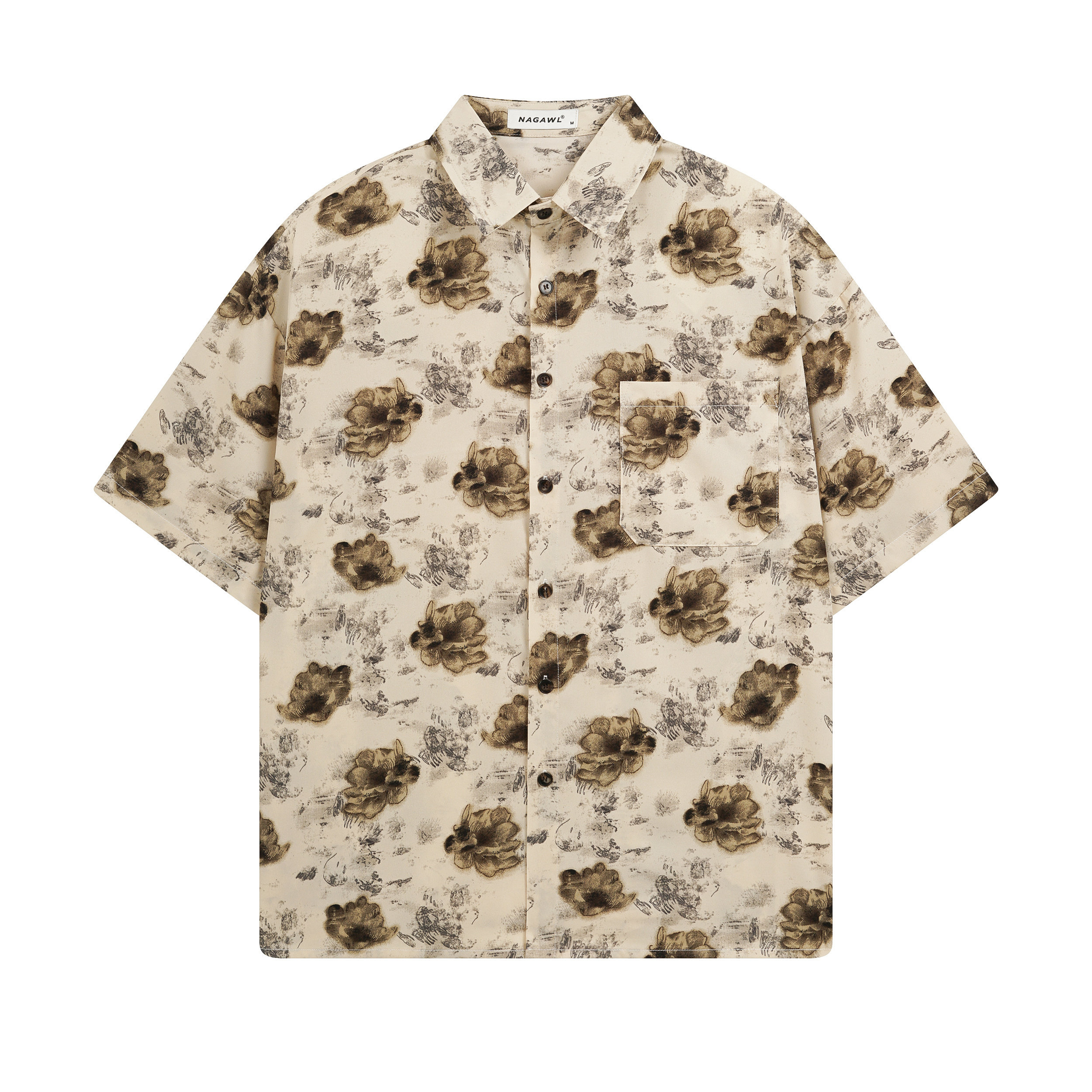 2026夏季男士度假风高级感短袖港风花衬衫痞帅抗皱免烫宽松衬衣女