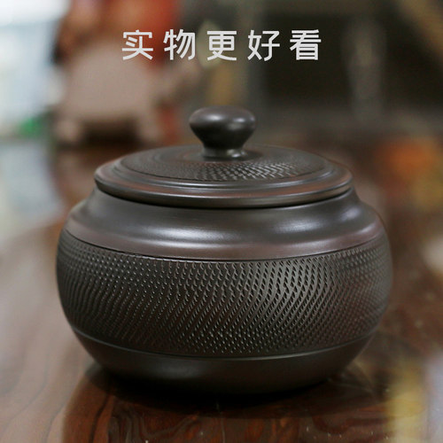 建水紫陶茶叶罐密封罐储茶罐紫砂