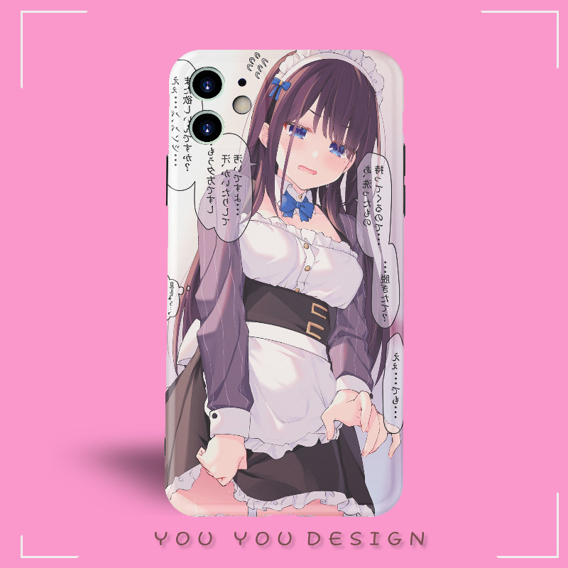 日系羞涩萝莉女佣动漫适用iphone12pro苹果xr安卓软胶全包手机壳
